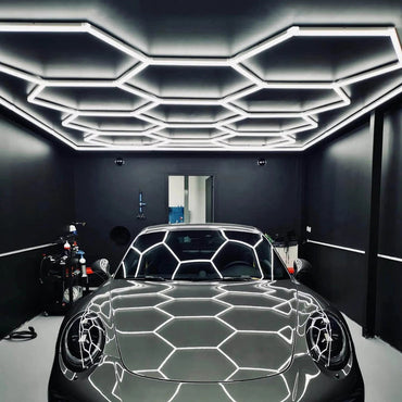 Hyperlite Hexagon Garage Lights - 11 Grid (11 x 8 ft)