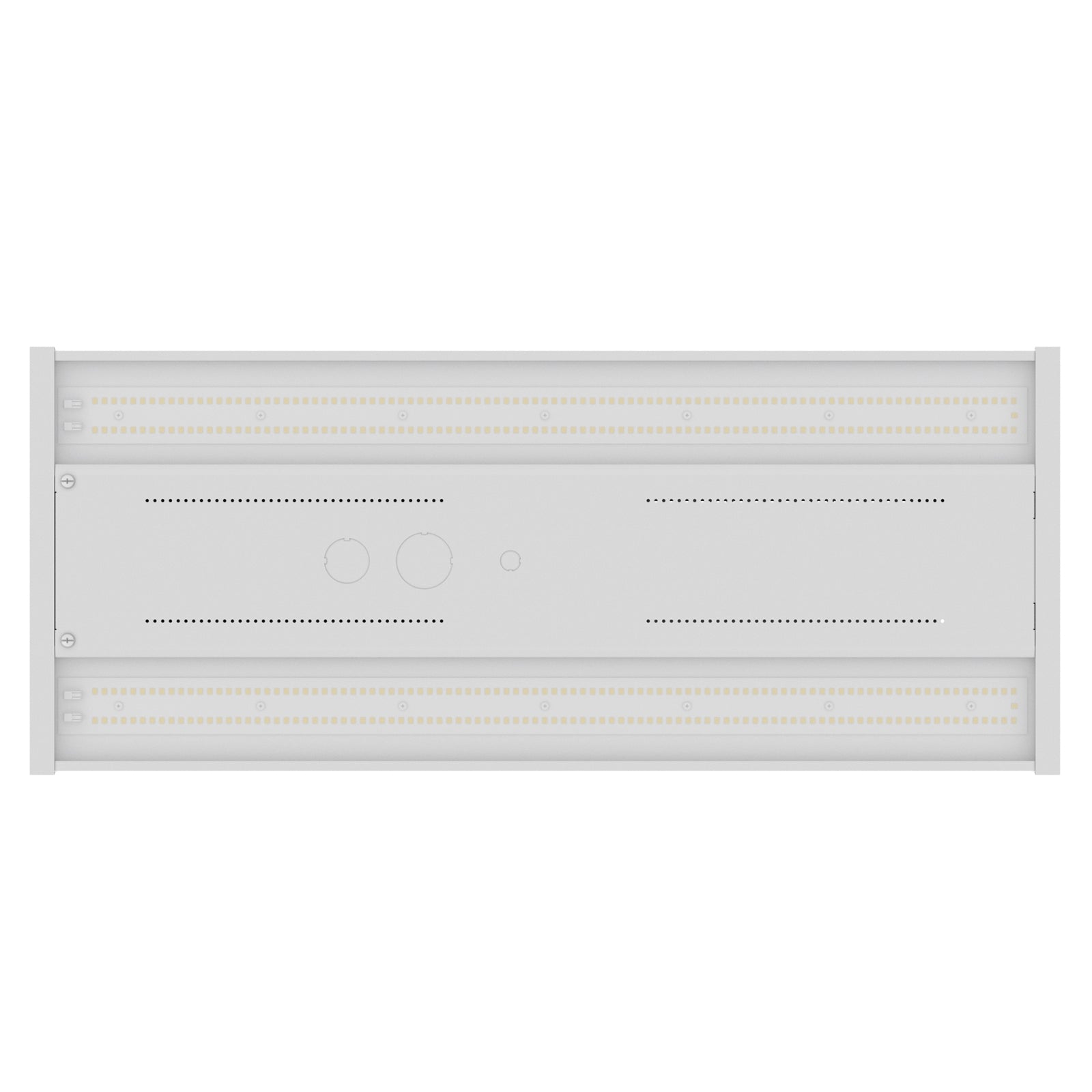 Linear High Bay LED Light, White Housing, Top view