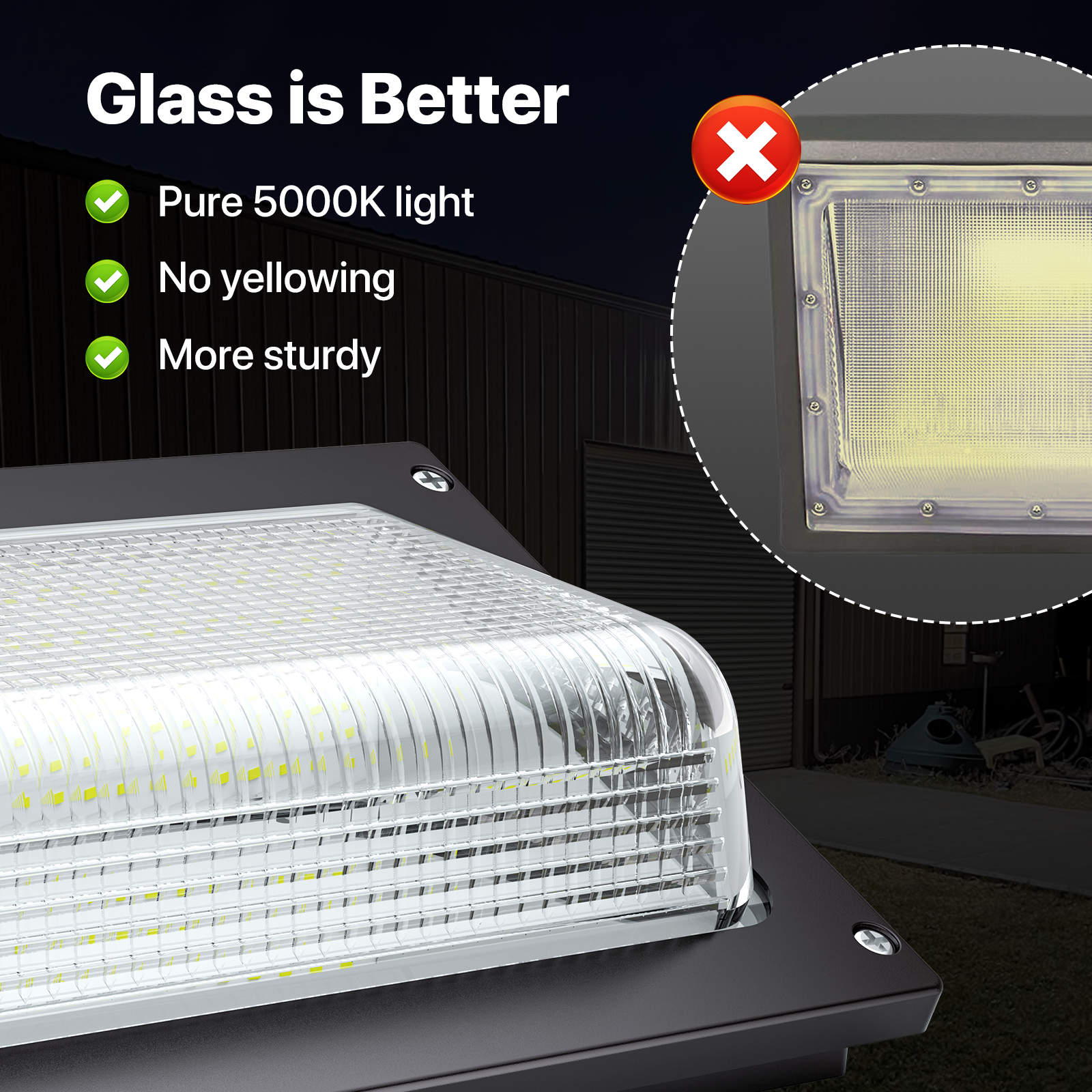 Hyperlite Wall Pack Light with Photocell - Security Lighting