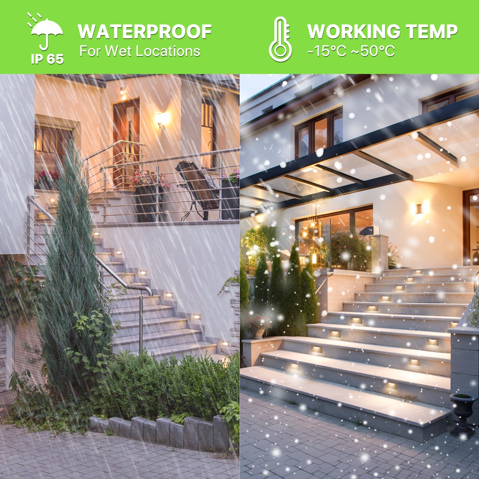 Glitgate Step Lights for Wet Locations and Various Temperatures