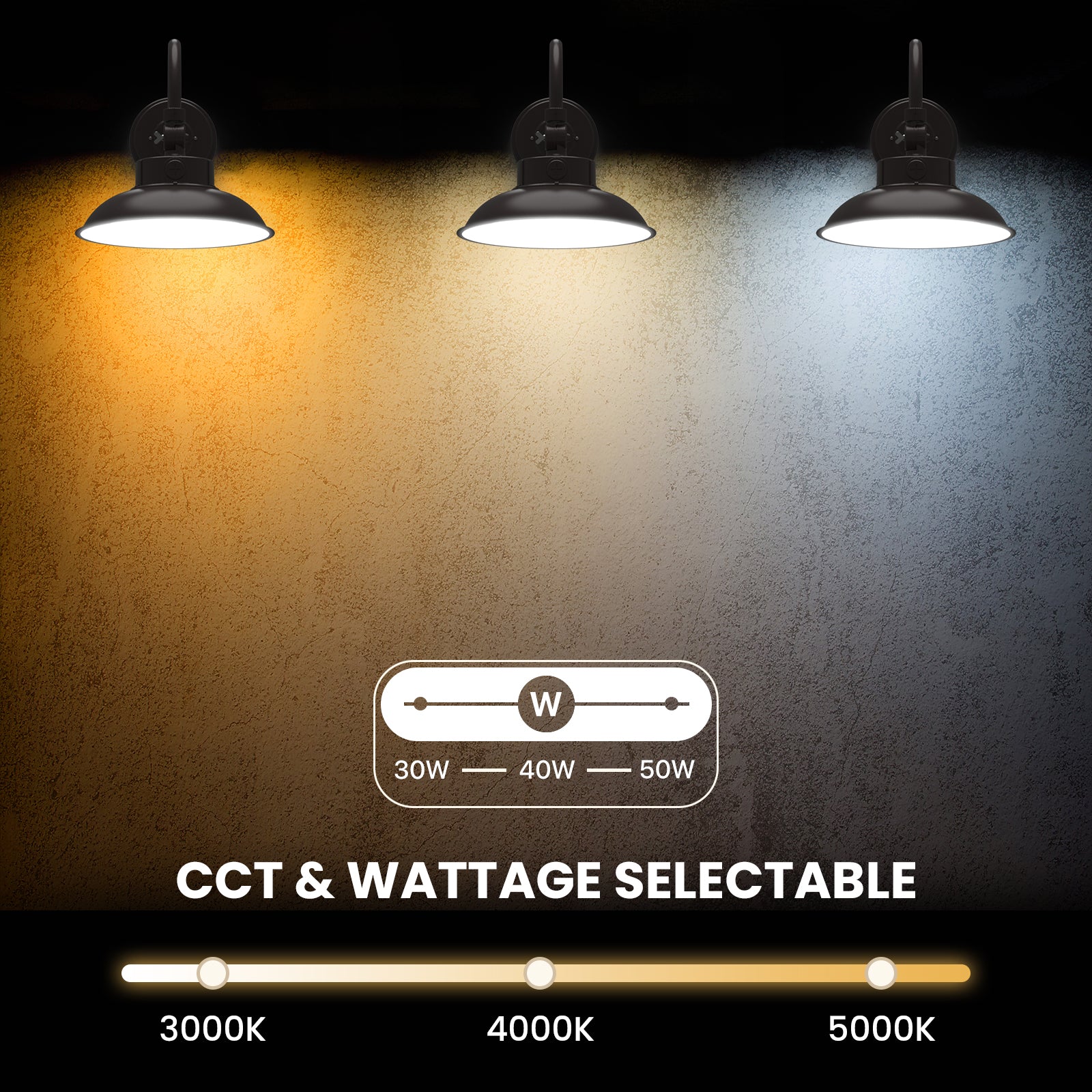 Adjustable LED Gooseneck Barn Light - CCT & Wattage Selectable