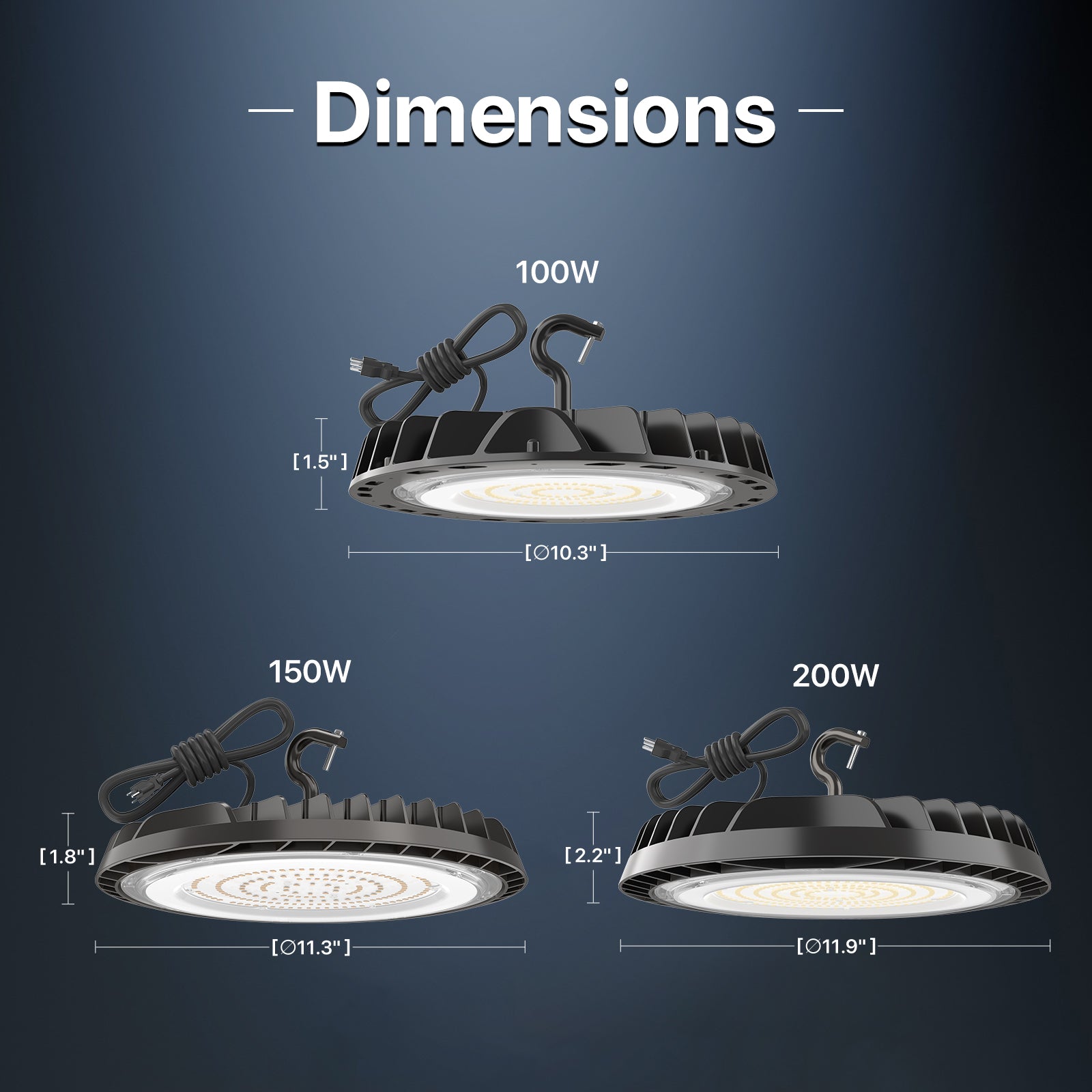 Hyperlite Saturn Series High Bay Light Dimensions