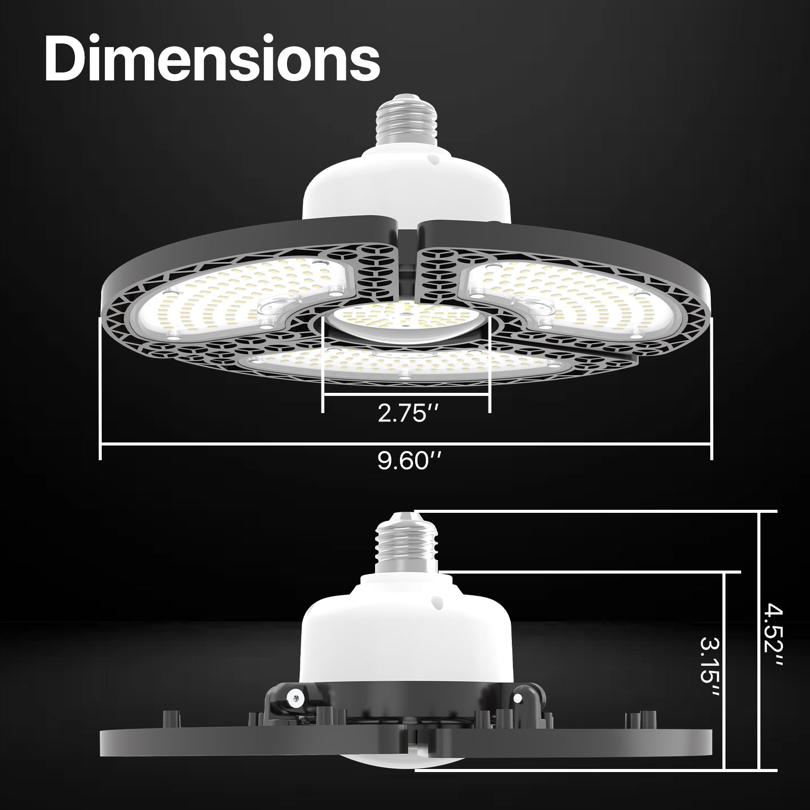 The dimensions of led direct bulb replacement.