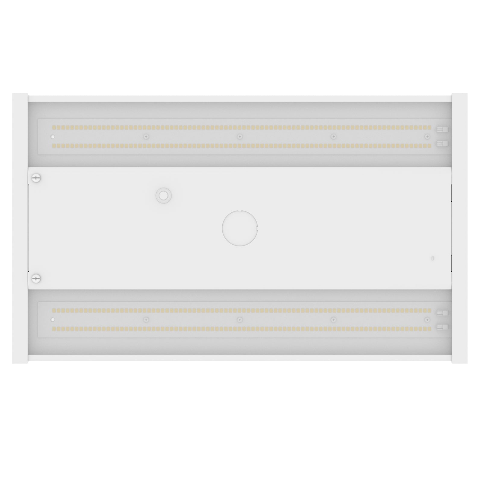 White linear high bay LED fixture, energy-efficient lighting