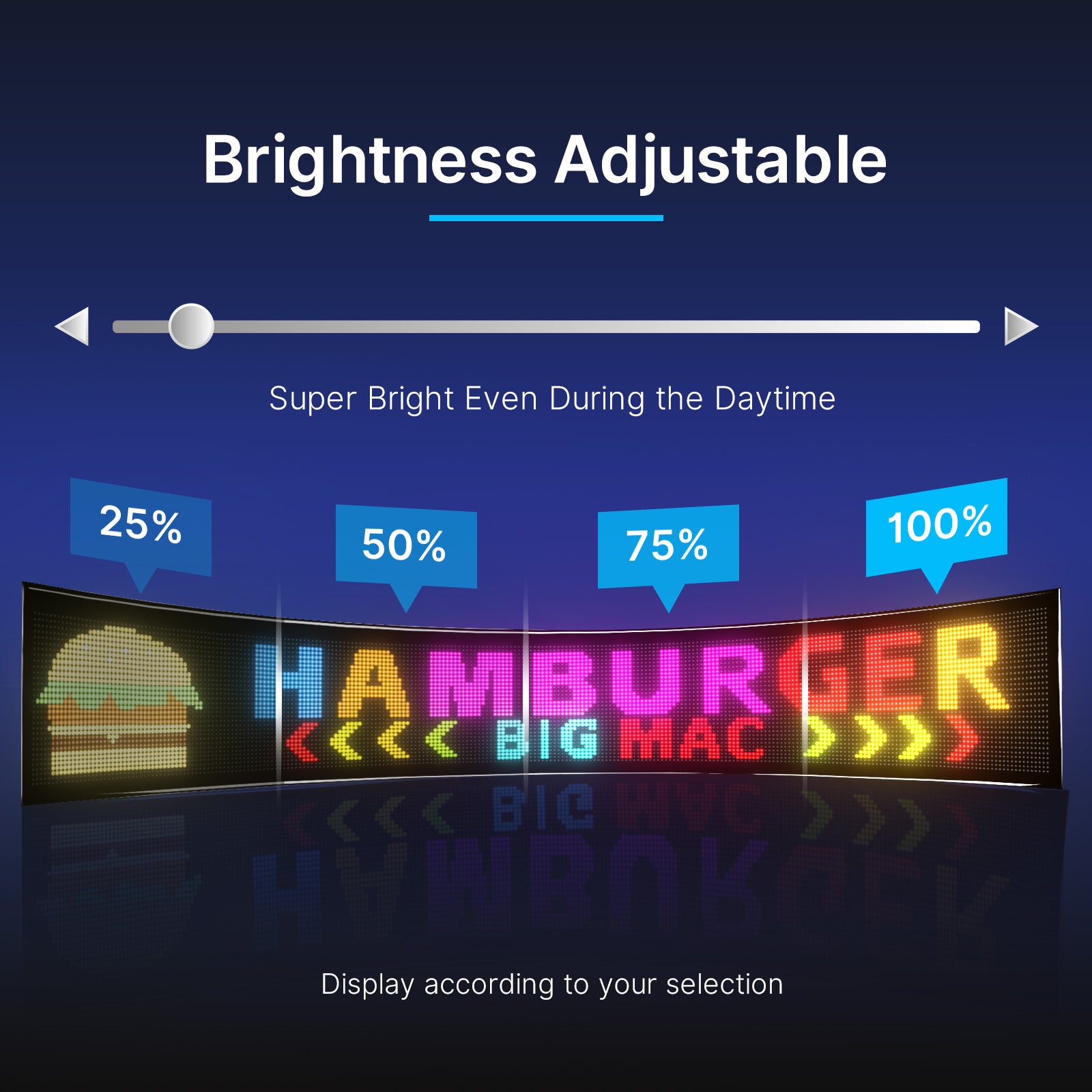 LED display with adjustable brightness control