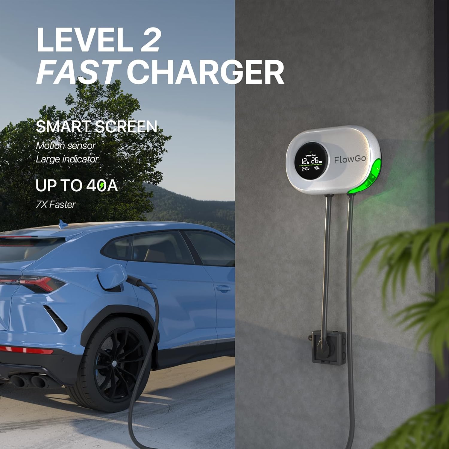 Modern EV charger with touch display