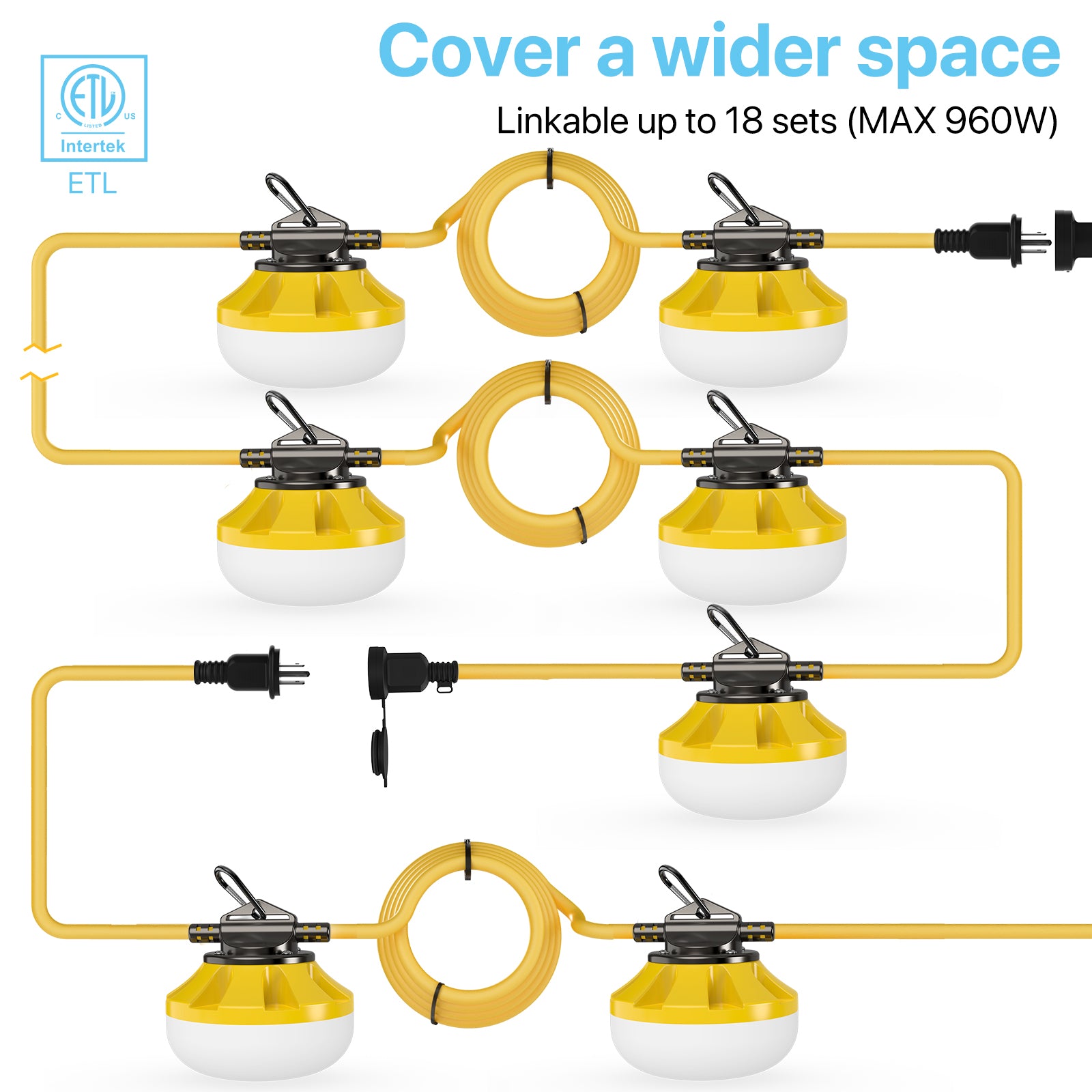 Construction LED String Work Lights 