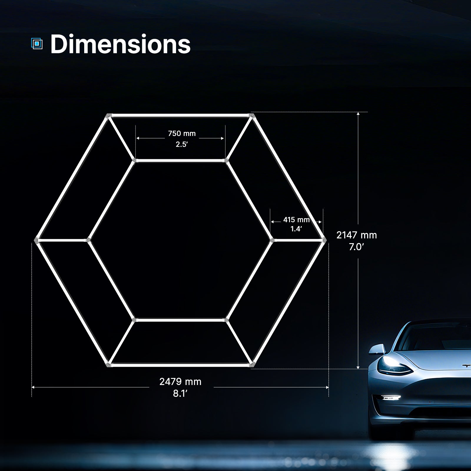 Decorative LED lighting panel dimensions
