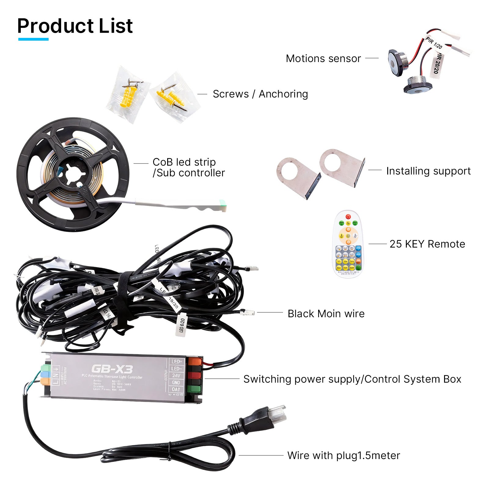 Intelligent Motion Sensor Stair Light Kit
