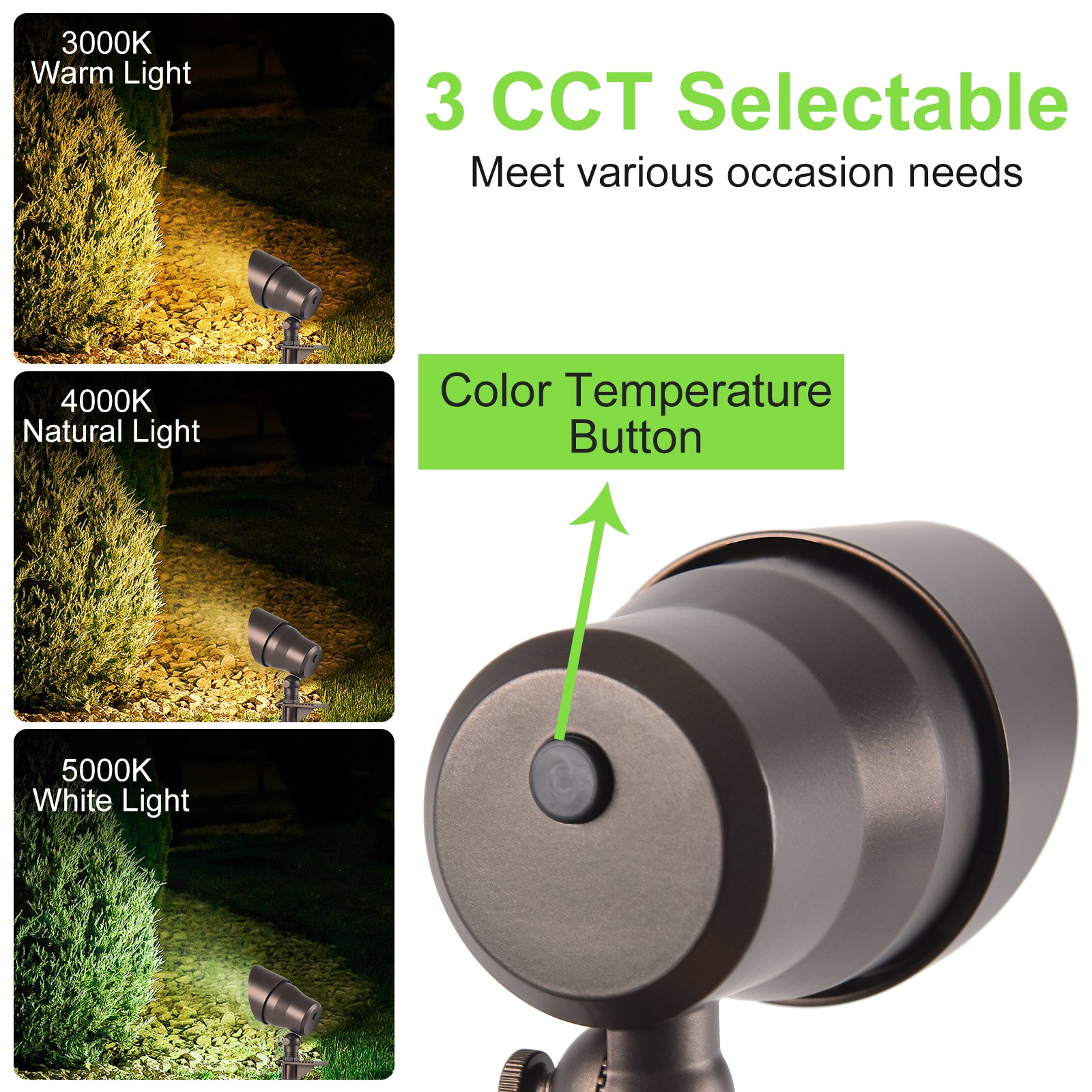 Glitgate 3CCT Spotlight with Color Temperature Options