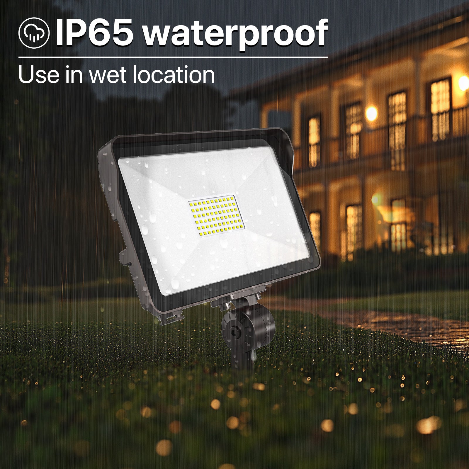 IP65 Waterproof Hyperlite LED Flood Light in rain