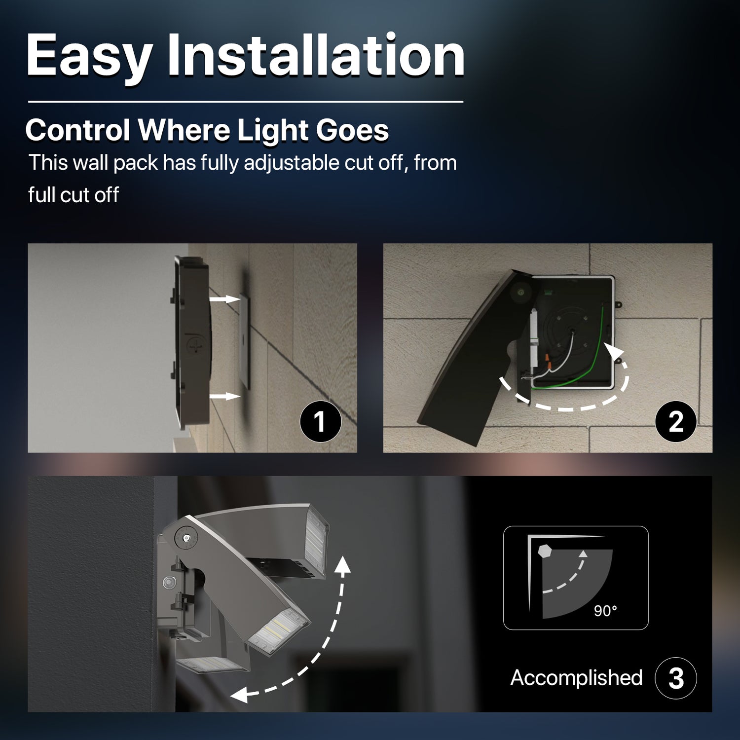 Hyperlite LED Wall Pack Light | Dusk-to-Dawn | Outdoor Security
