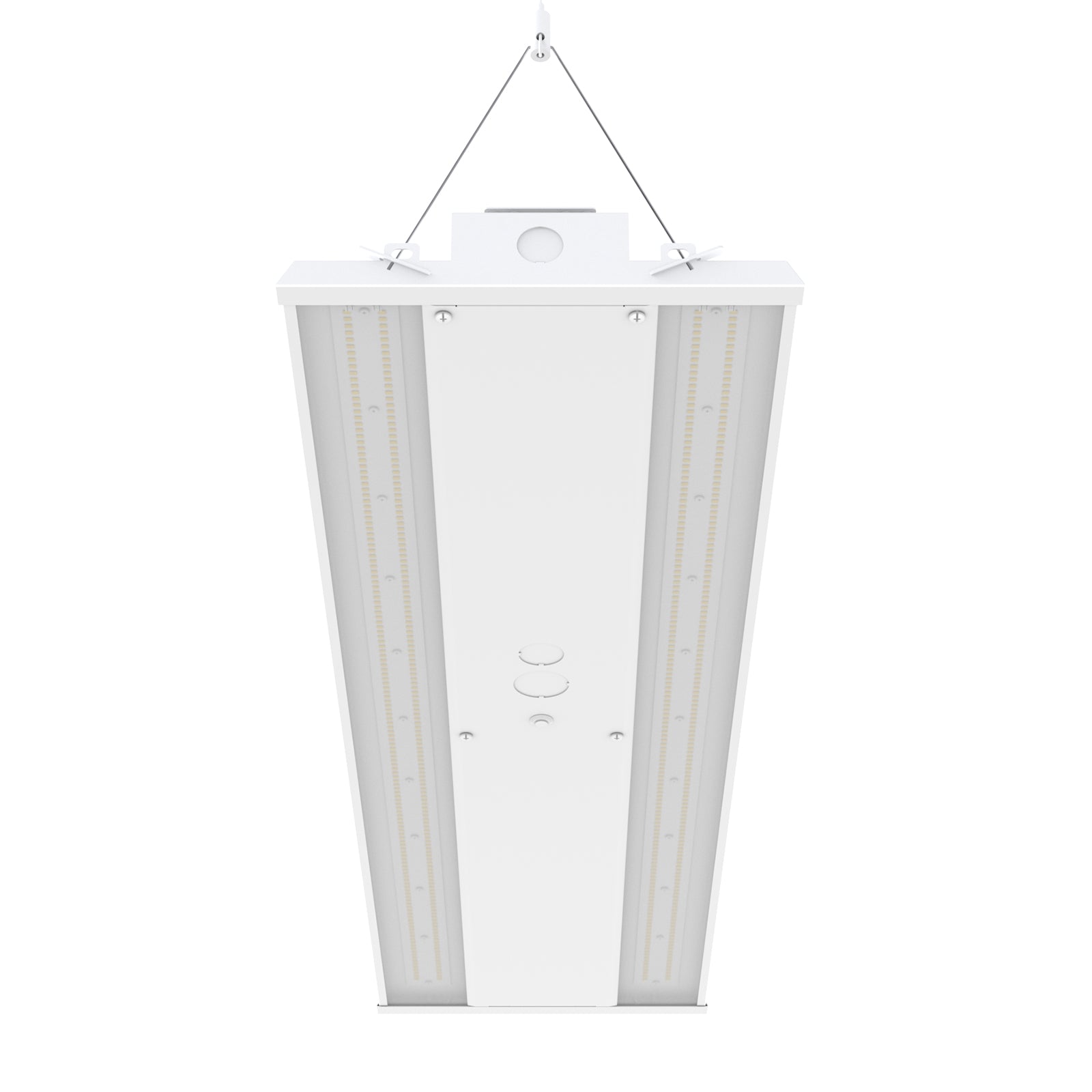 White LED high bay light fixture with hanging cable