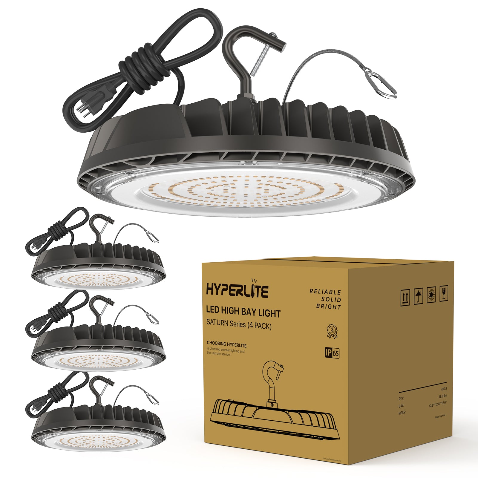 Hyperlite Saturn Series 4-Pack LED High Bay Lights
