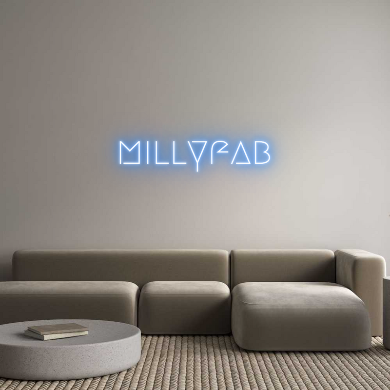 Custom Neon Light millyfab in Super Blue