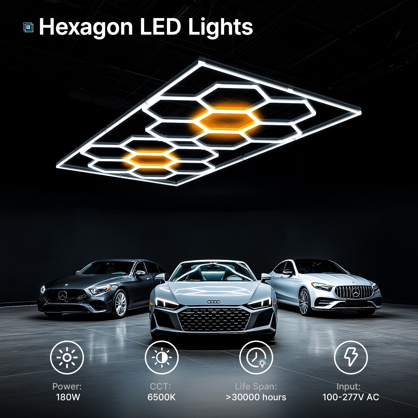 Hyperlite Gen 2 hexagon border lighting