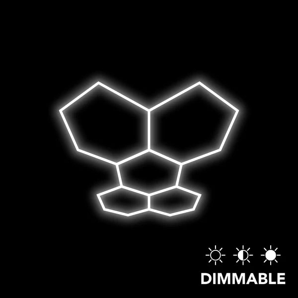 Dimmable Hyperlite Hexagon Garage Lights 5 GRIDS - Illustration