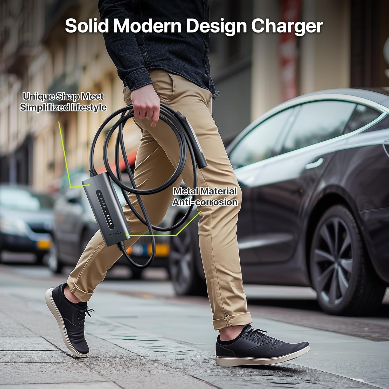 25ft cable on Flowgo Tesla charger