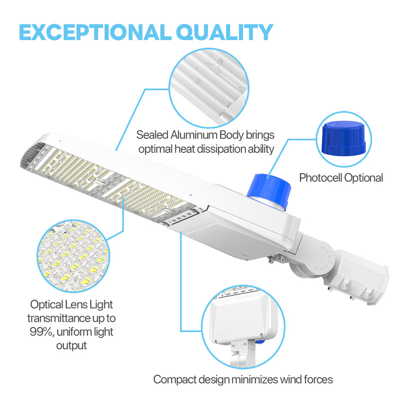 White XALH LED Parking Lot Light - Exceptional Quality and Design