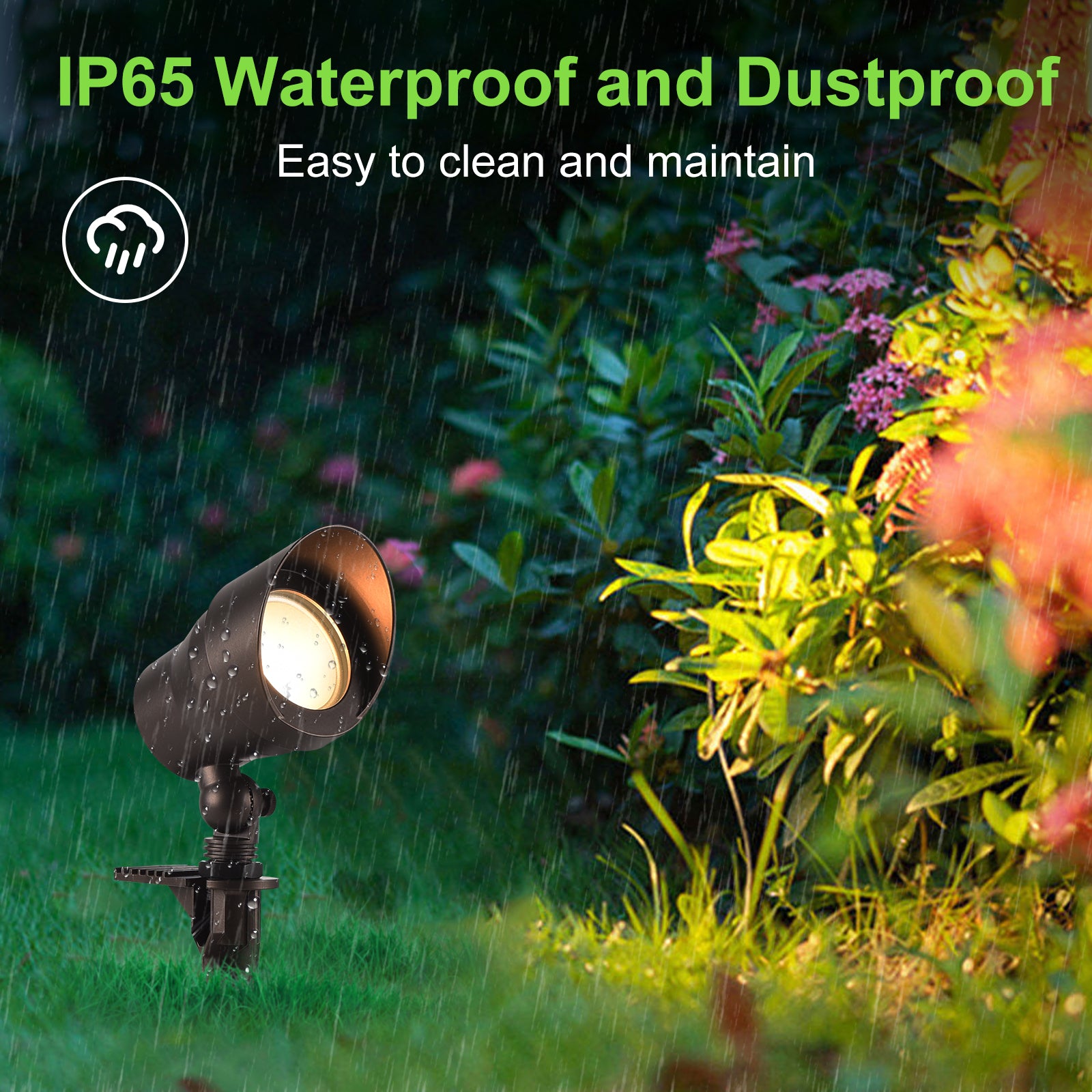 IP65 Waterproof Landscape Spotlight in Rain