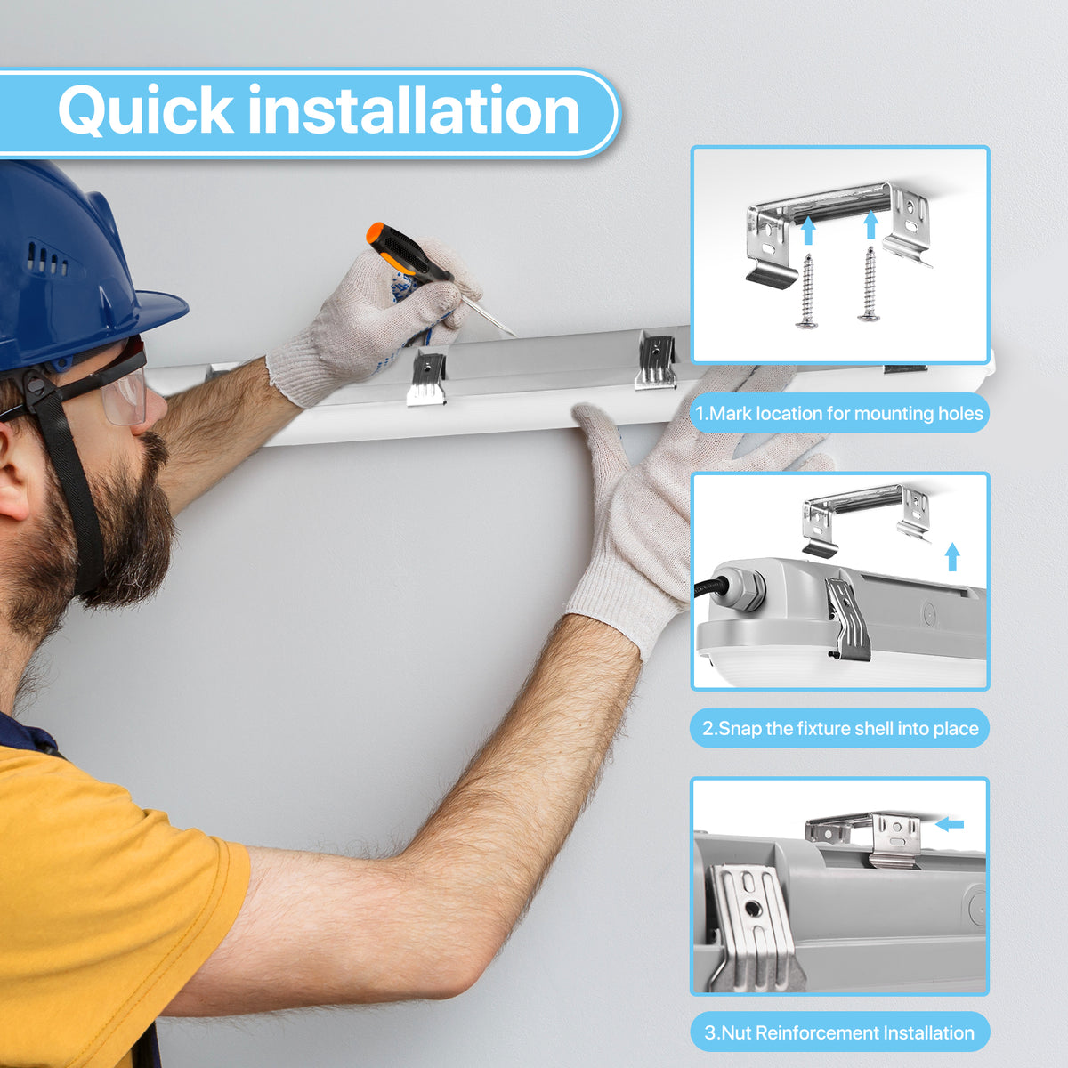 Hyperlite Led Installation Hyperlite LED Vapor Light Fixture | Waterproof & Durable
