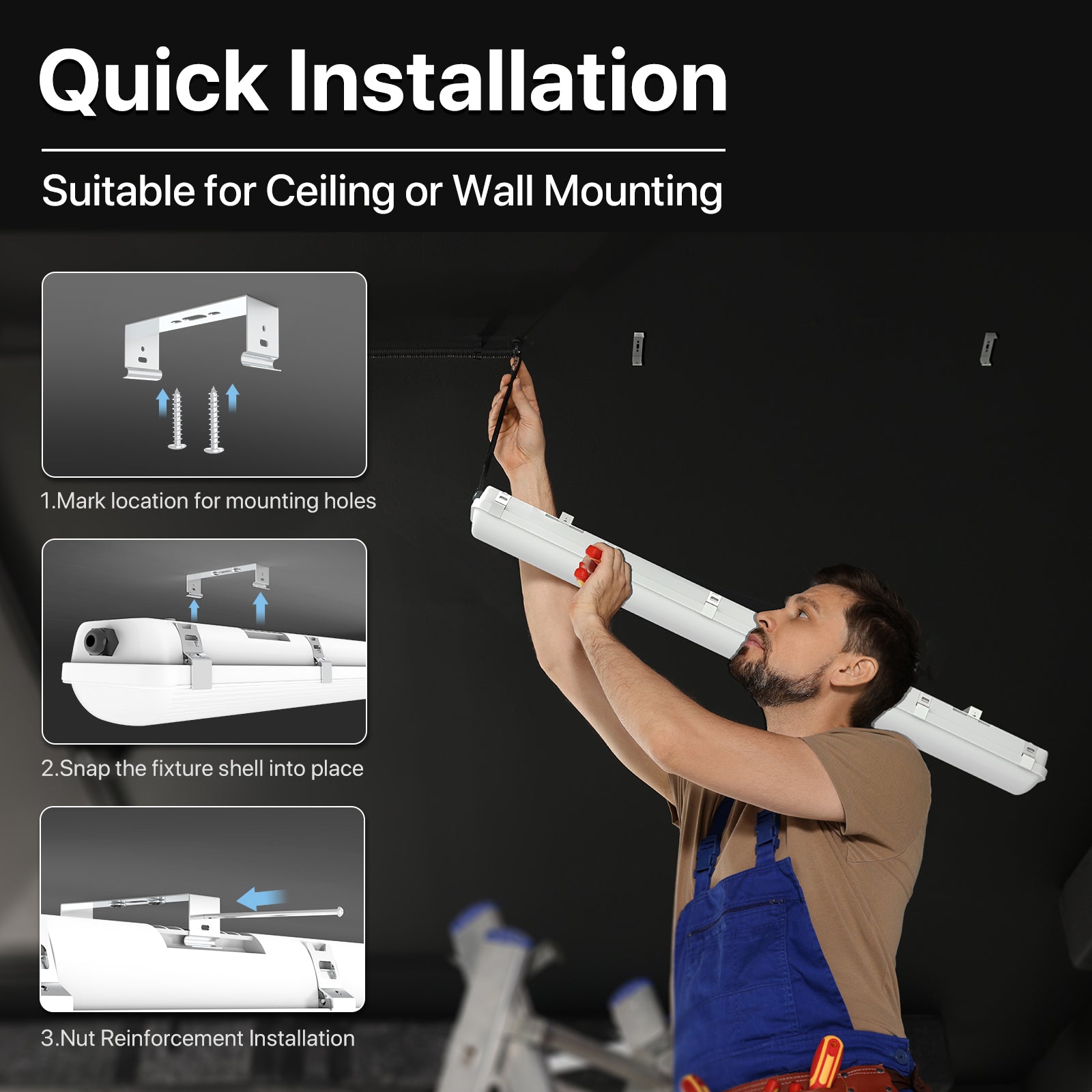 Hyperlite LED Vapor Tight Light - Quick Installation Guide