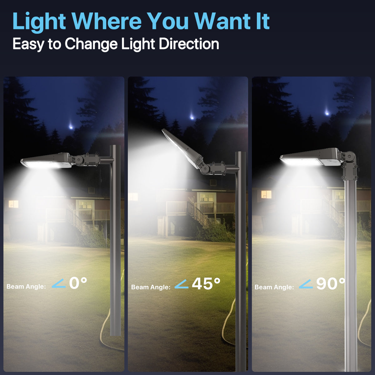 Hyperlite LED Parking Lot Light Adjustable Beam Angle