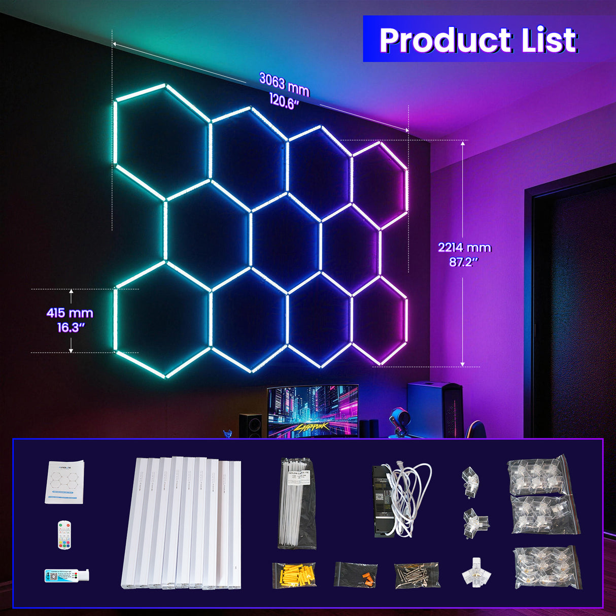 RGB Hexagon LED Lights