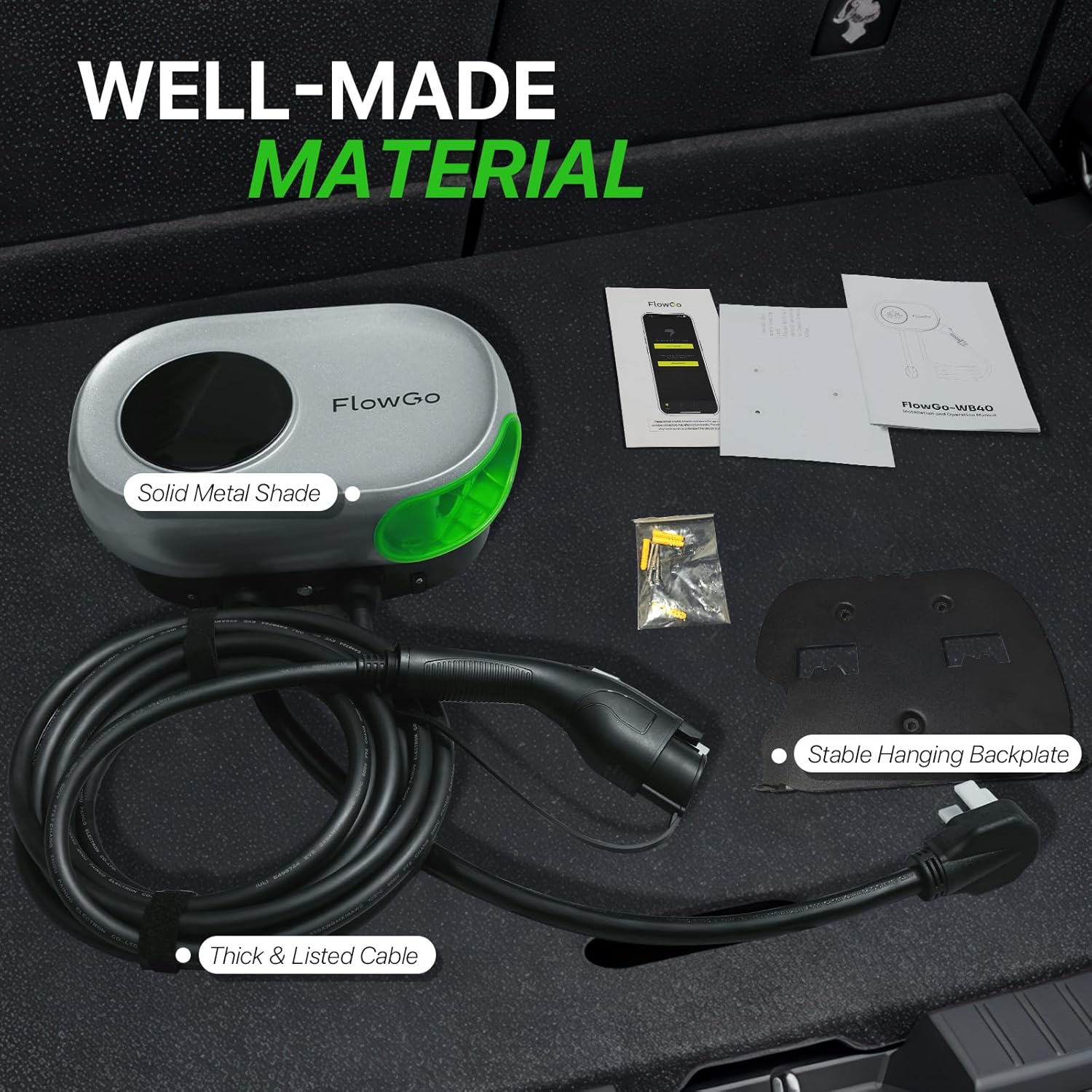 Modern EV charger with touch display