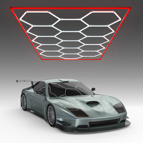 hexagon garage lights red