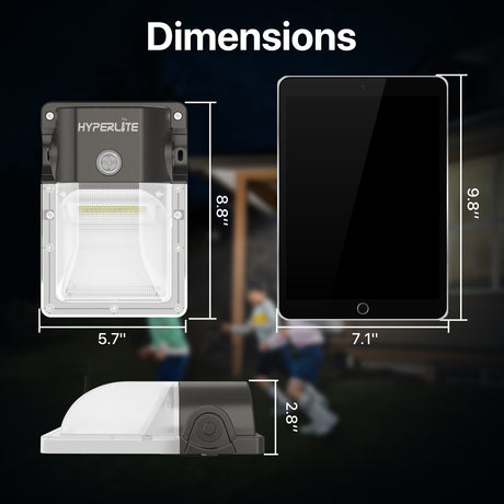 The LED mini wall pack's dimension is similar to a pad.