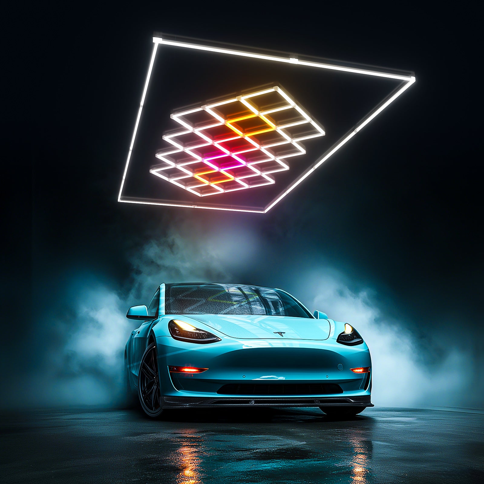 Hexagon LEDs with border frame