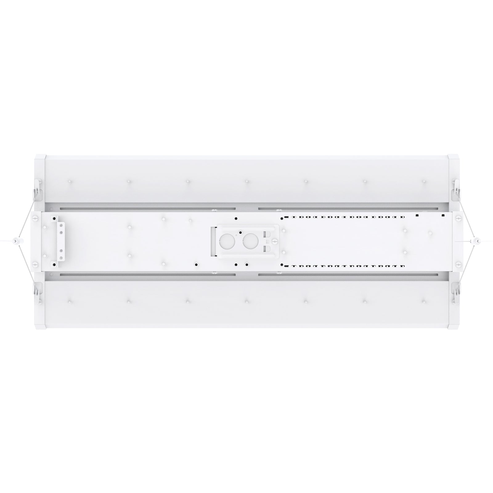 White Linear High Bay LED Light - Top View