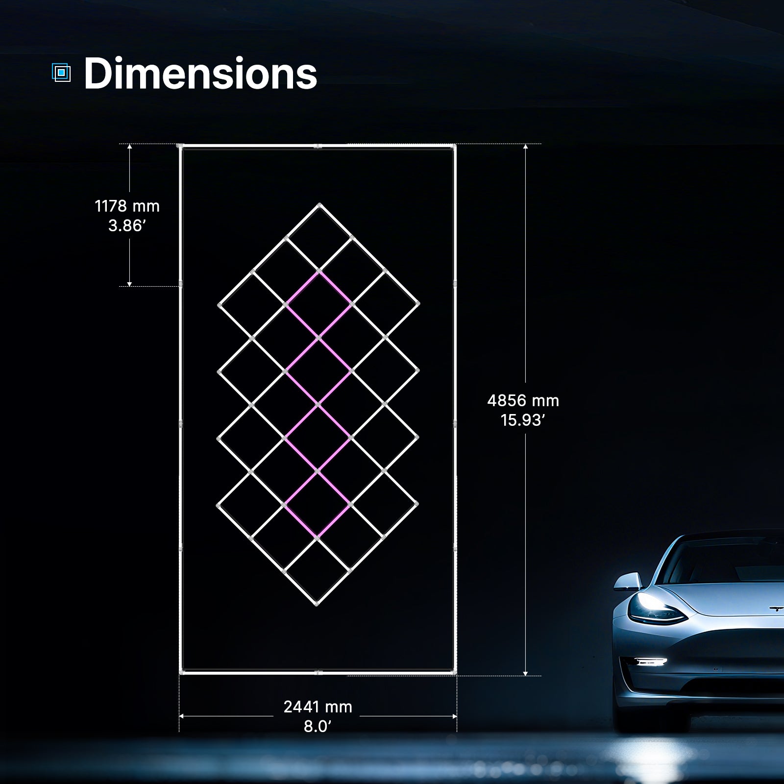 8x15ft bordered magenta light