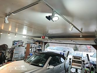 foldable fan garage lights under use in a home use garage.