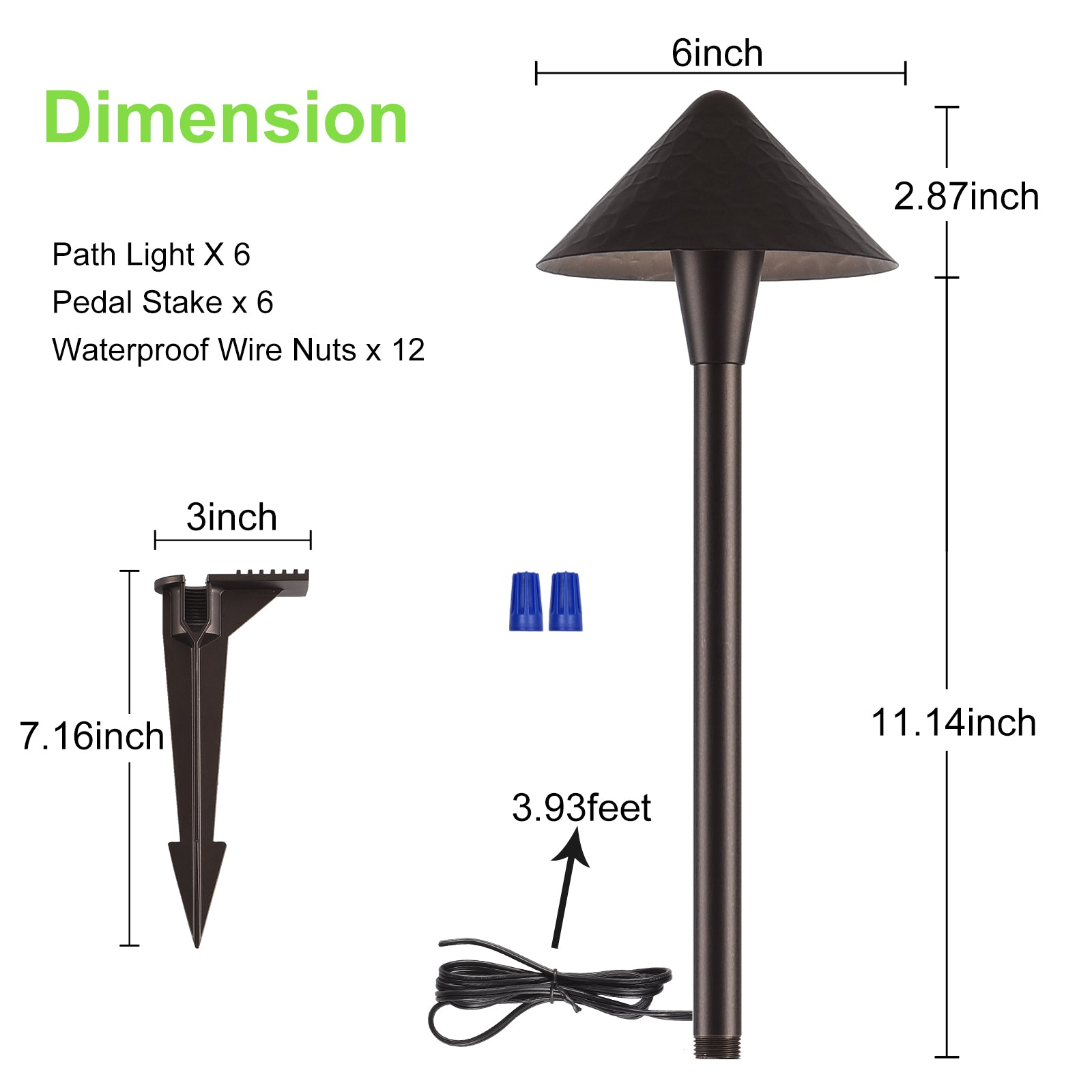 Glitgate Pathway Light dimensions and components