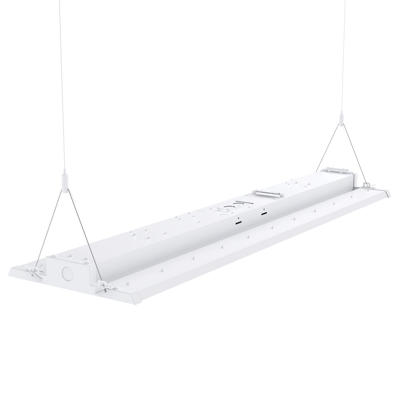 White Linear High Bay LED Light Fixture, pendant mount