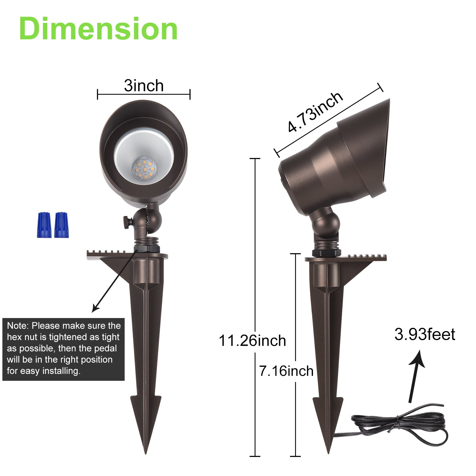 Glitgate Landscape Spotlight Dimensions