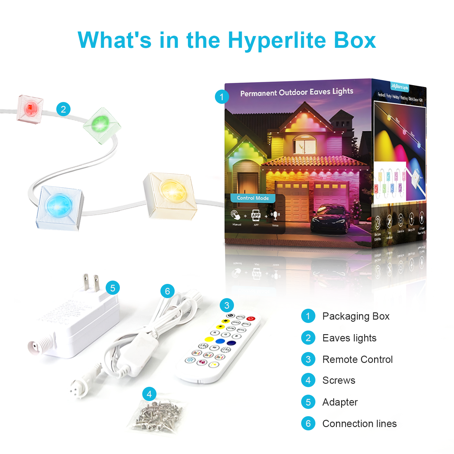 Permanent Outdoor Lights, RGB+IC LED Lights with Smart APP & Remote Control