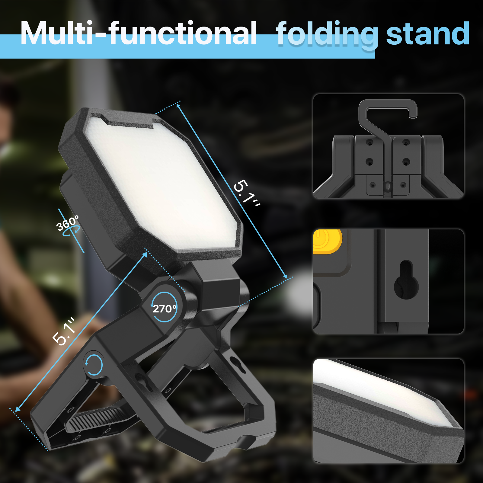Hyperlite Rechargeable Work Light with Folding Stand