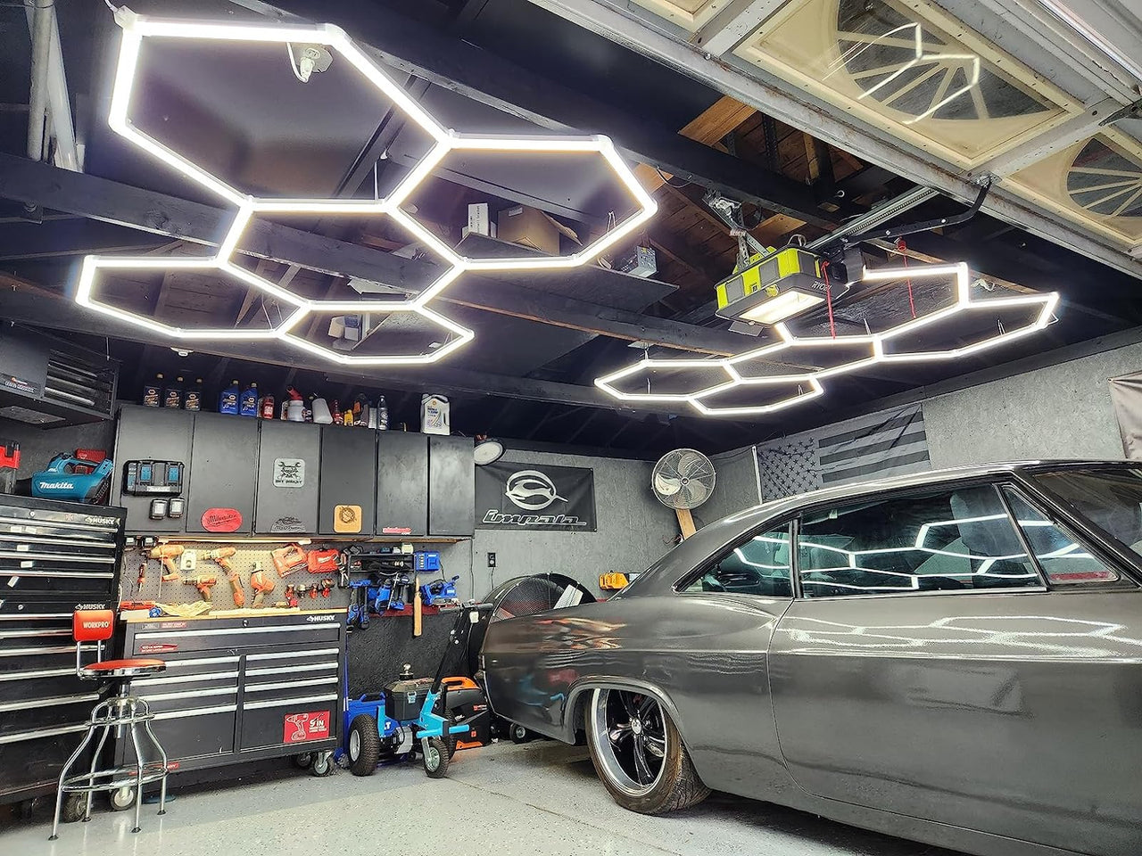 honeycomb lights for garages