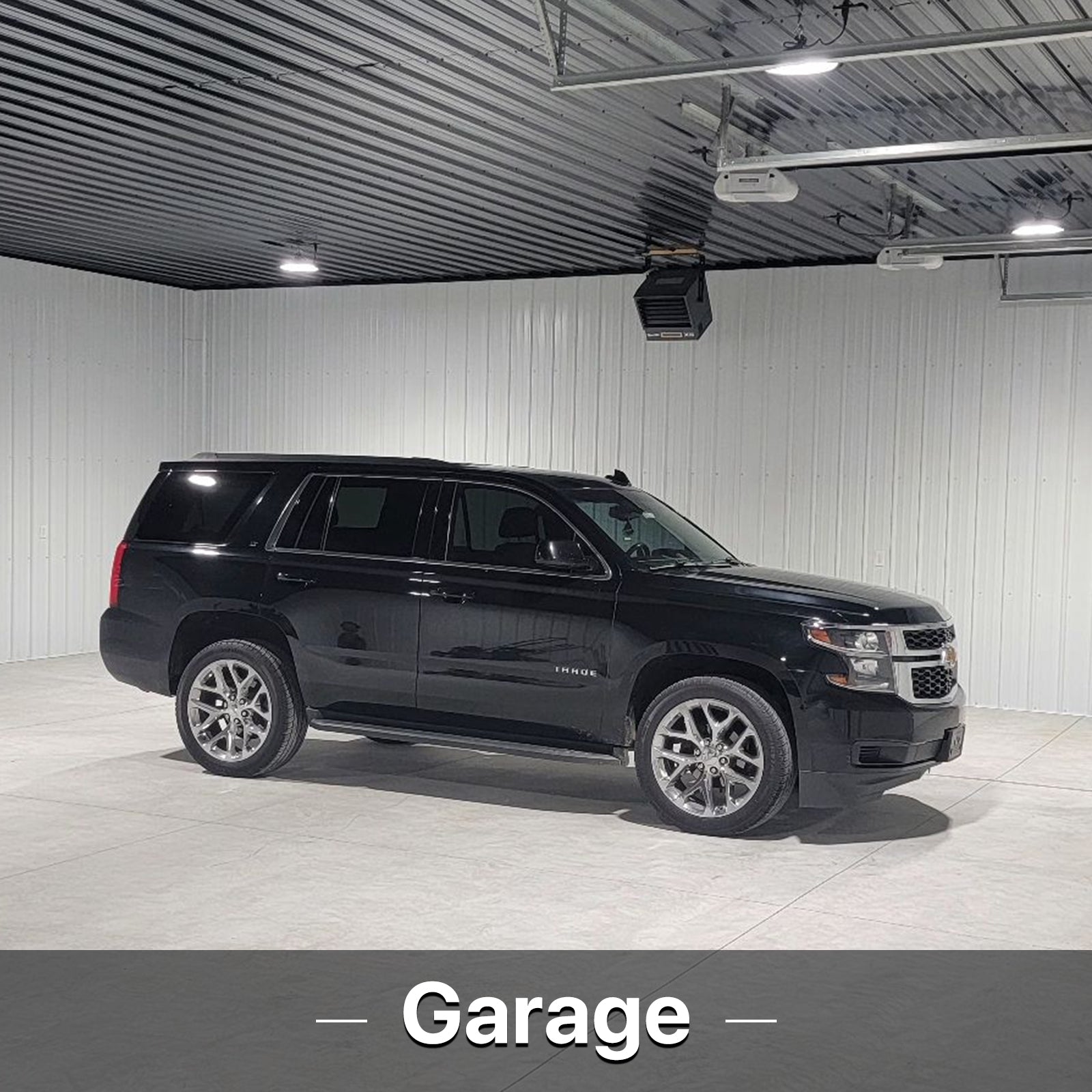 Garage lit with Hyperlite LED high bay lights
