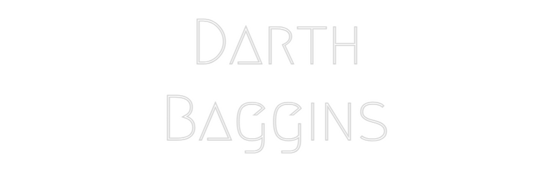 Darth Baggins custom neon light design