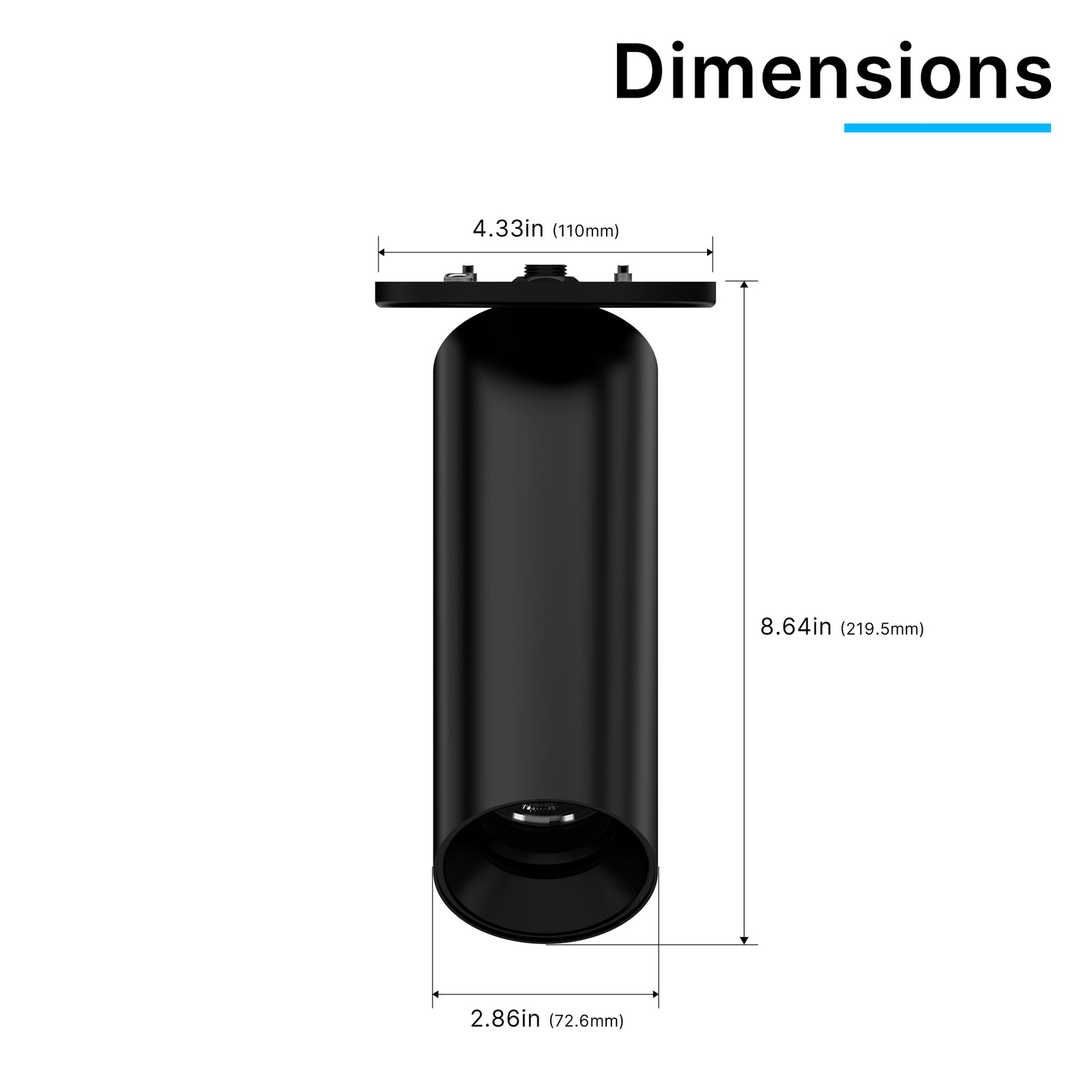 ACD01-15W LED Cylinder Light High Efficiency 1500 Lumens Fixture for Commercial Spaces