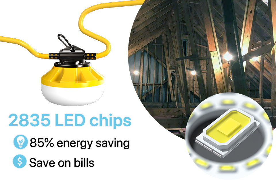 The construction lights are constructed with 2835 premium LED chips and energy saving.