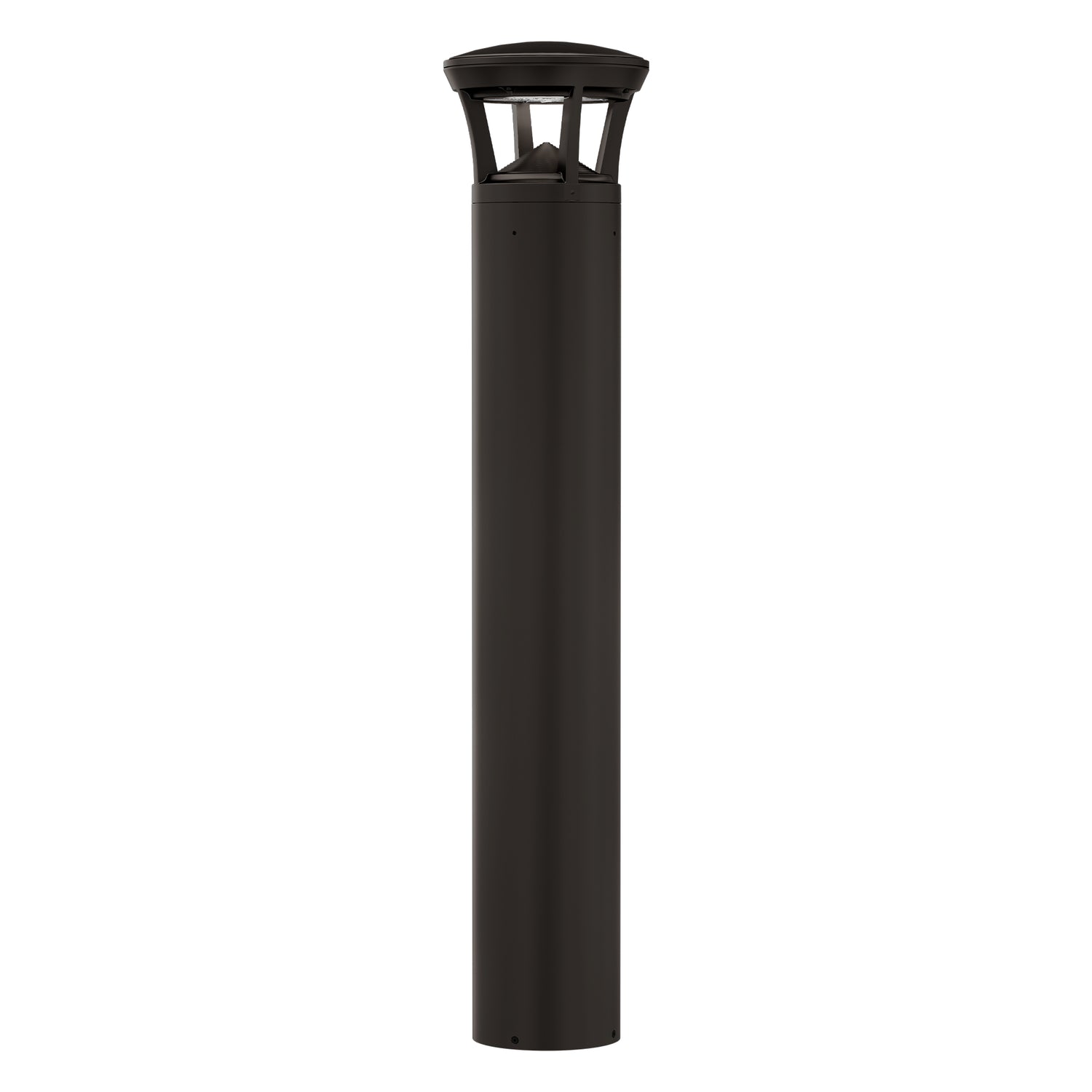 LED bollard light with crowned top for landscape and walkway illumination