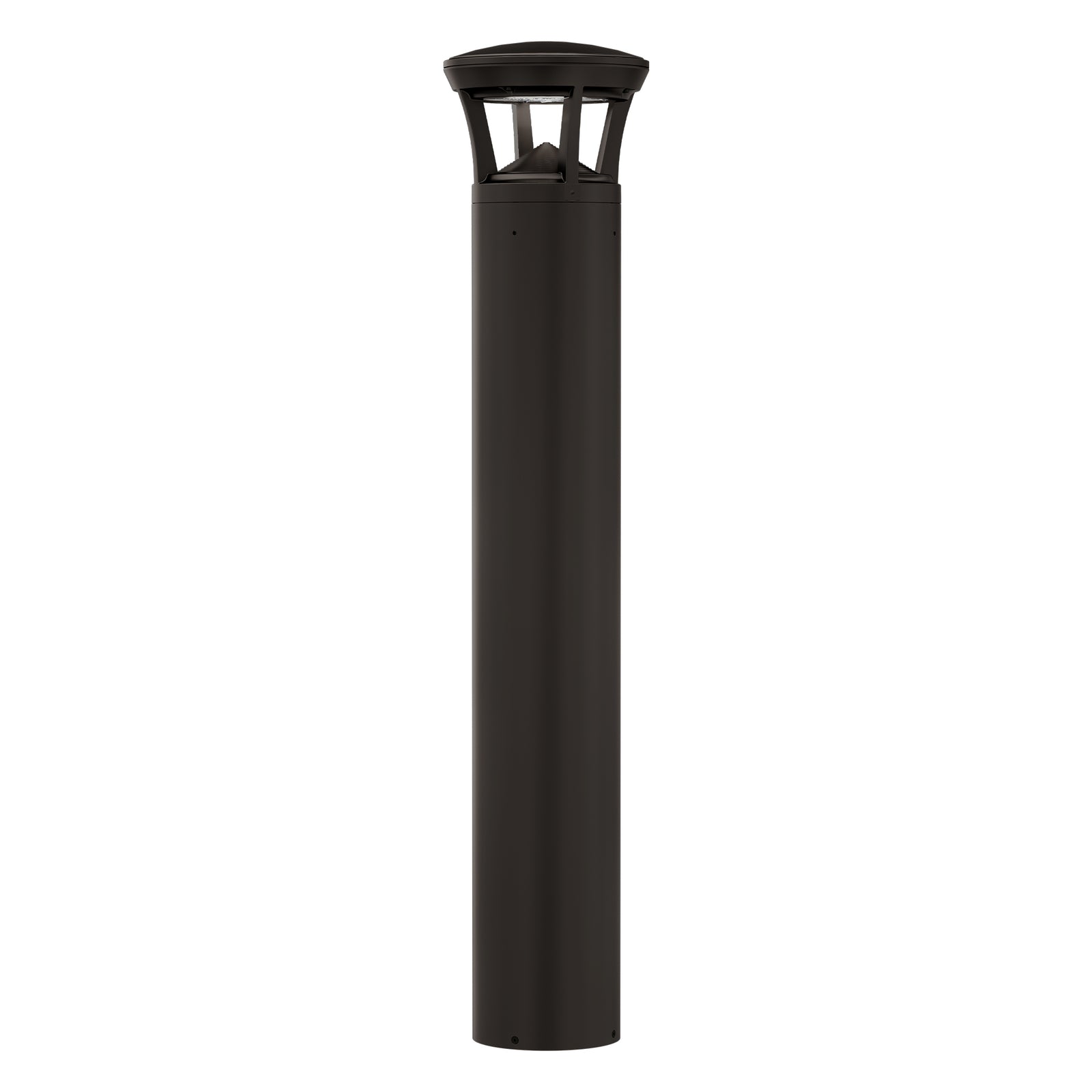 LED bollard light with crowned top for landscape and walkway illumination