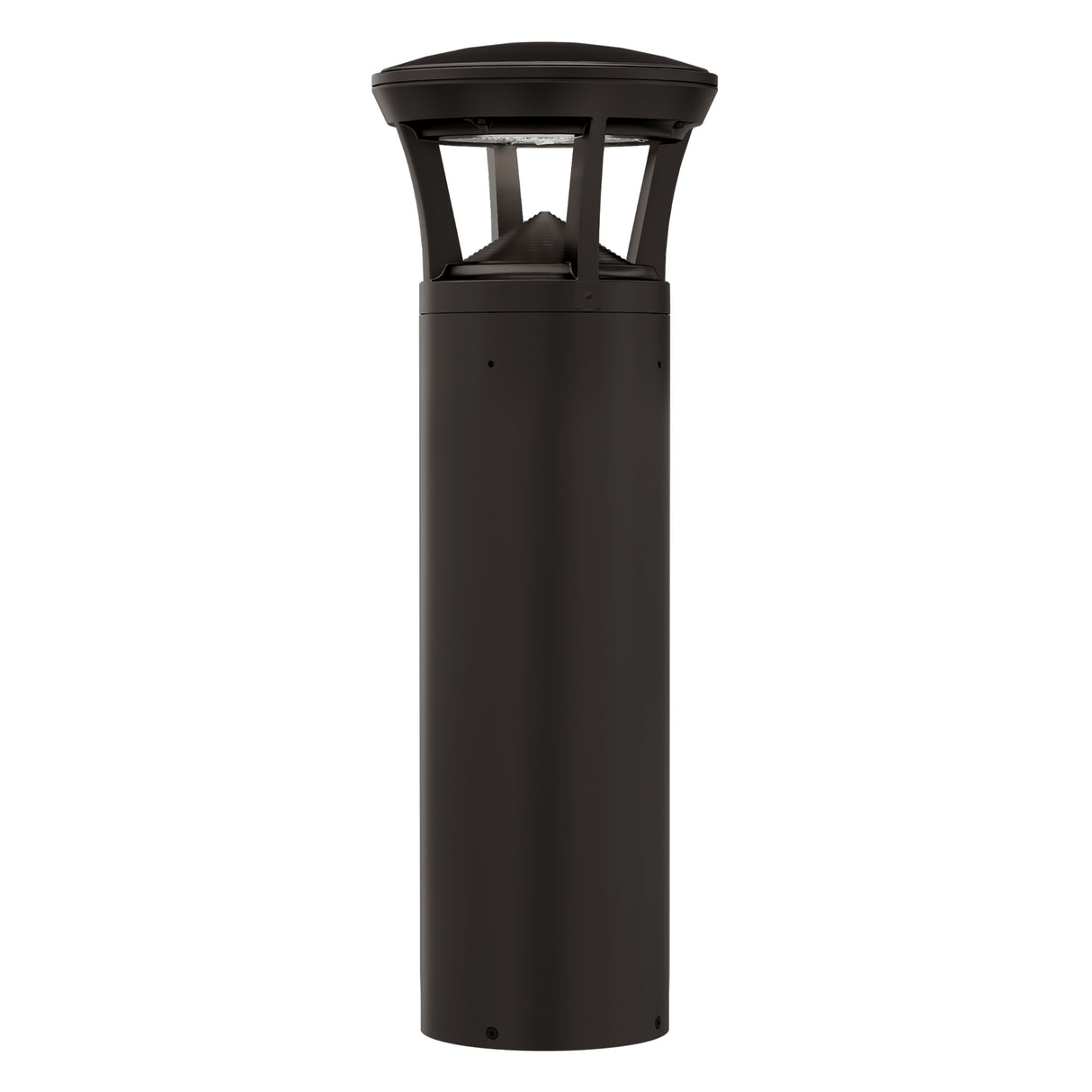 LED bollard light with crowned top for landscape and walkway illumination