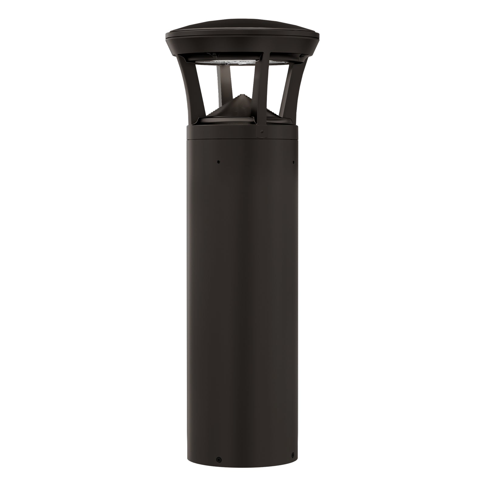 LED bollard light with crowned top for landscape and walkway illumination