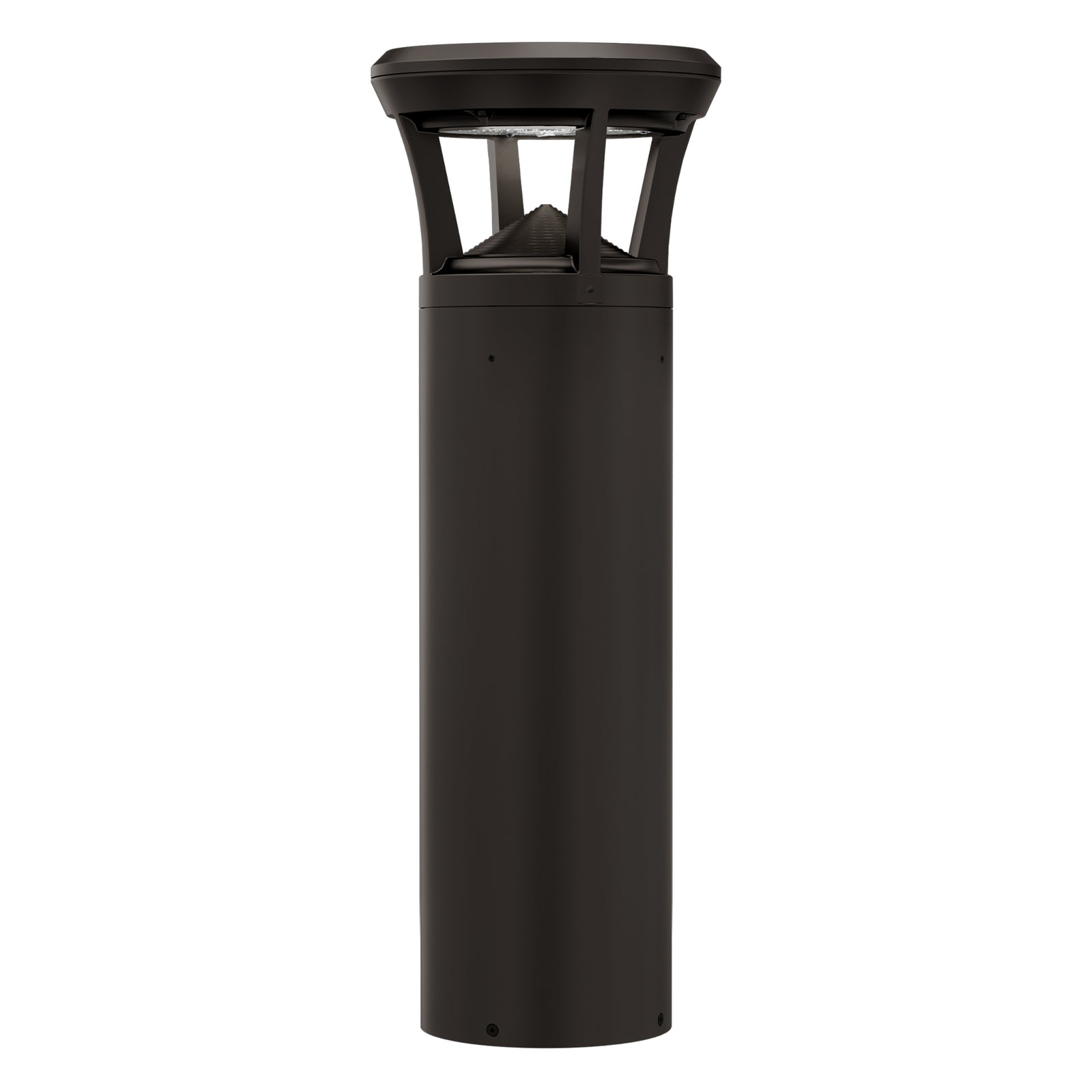 LED bollard light with flat top for pathways, parks, and landscape lighting